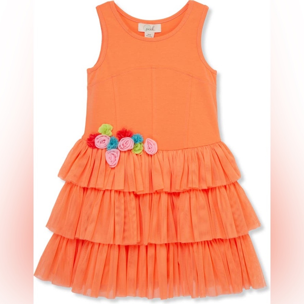 Peek Kids' Rosette Tiered Dress